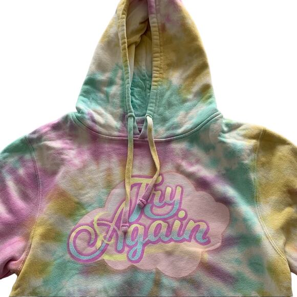By Samii Ryan | Try Again Multicolor Tie Dye Hoodie Sweatshirt Small - Picture 2 of 7